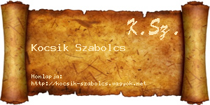 Kocsik Szabolcs névjegykártya